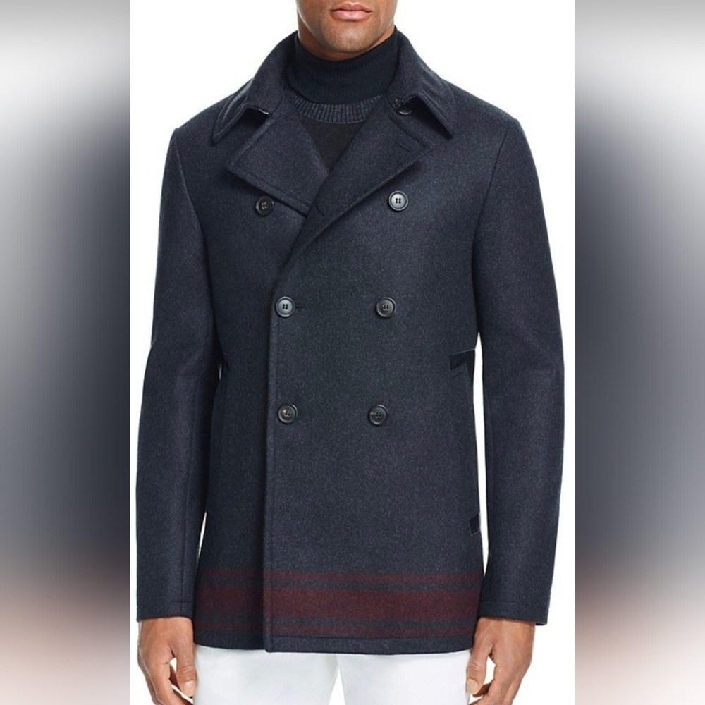 John Varvatos Men's Peacoat Coat Large/50